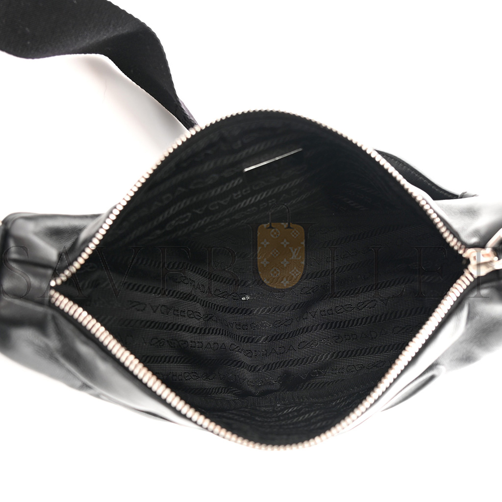 PRADA GRACE LUX TRIANGLE SHOULDER BAG BLACK (27*15*11cm)