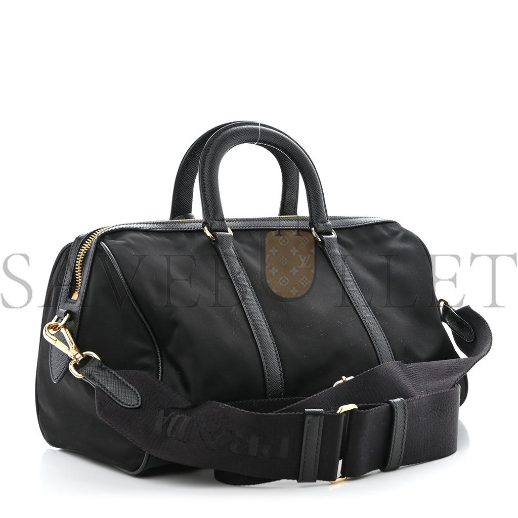 PRADA NYLON SAFFIANO RE-EDITION 1978 MEDIUM TOP HANDLE BAG BLACK (31*17*15cm)