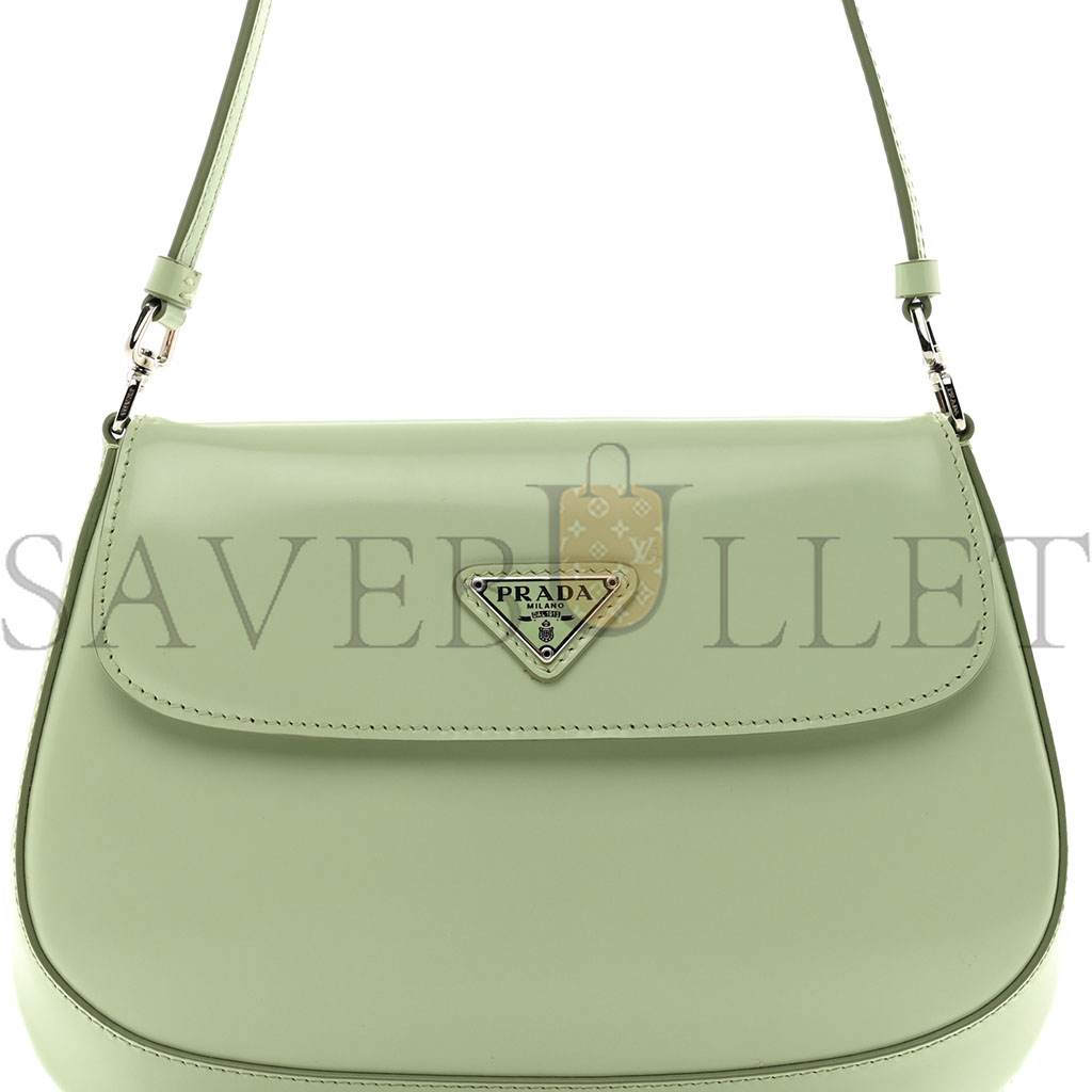 PRADA SPAZZOLATO CLEO FLAP SHOULDER BAG ACQUA (22*17*3cm)