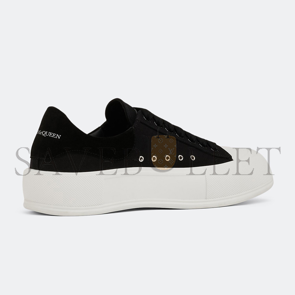 ALEXANDER MCQUEEN DECK SNEAKERS IN BLACK CANVAS 654593W4MV71070