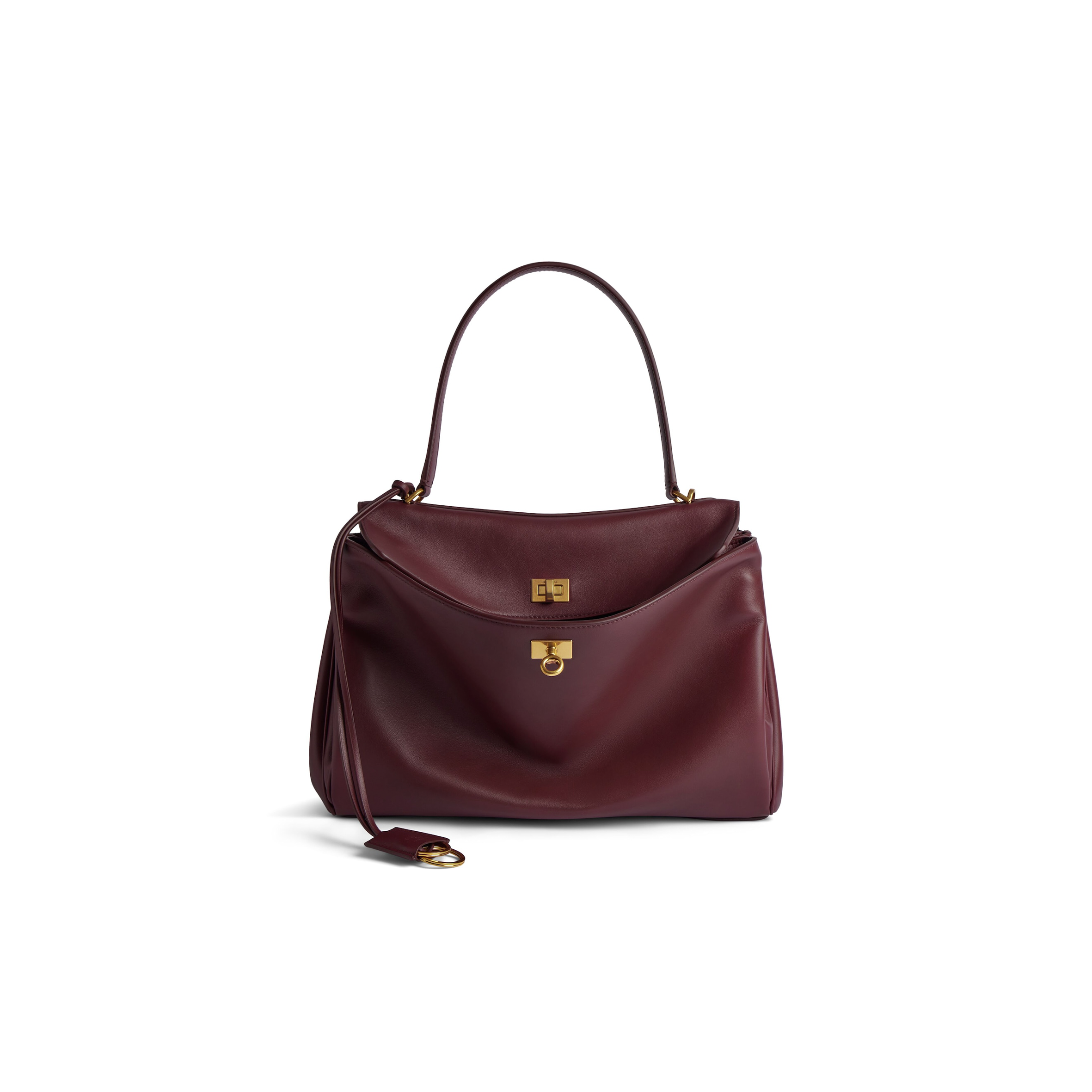 BALENCIAGA WOMEN'S RODEO MEDIUM HANDBAG IN BURGUNDY 7897722AA4V6034 (35*23.3*10.9cm)