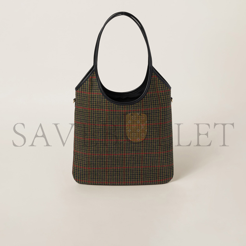 MIU MIU IVY TARTAN SHOPPING BAG 5BG281 (24*20cm)