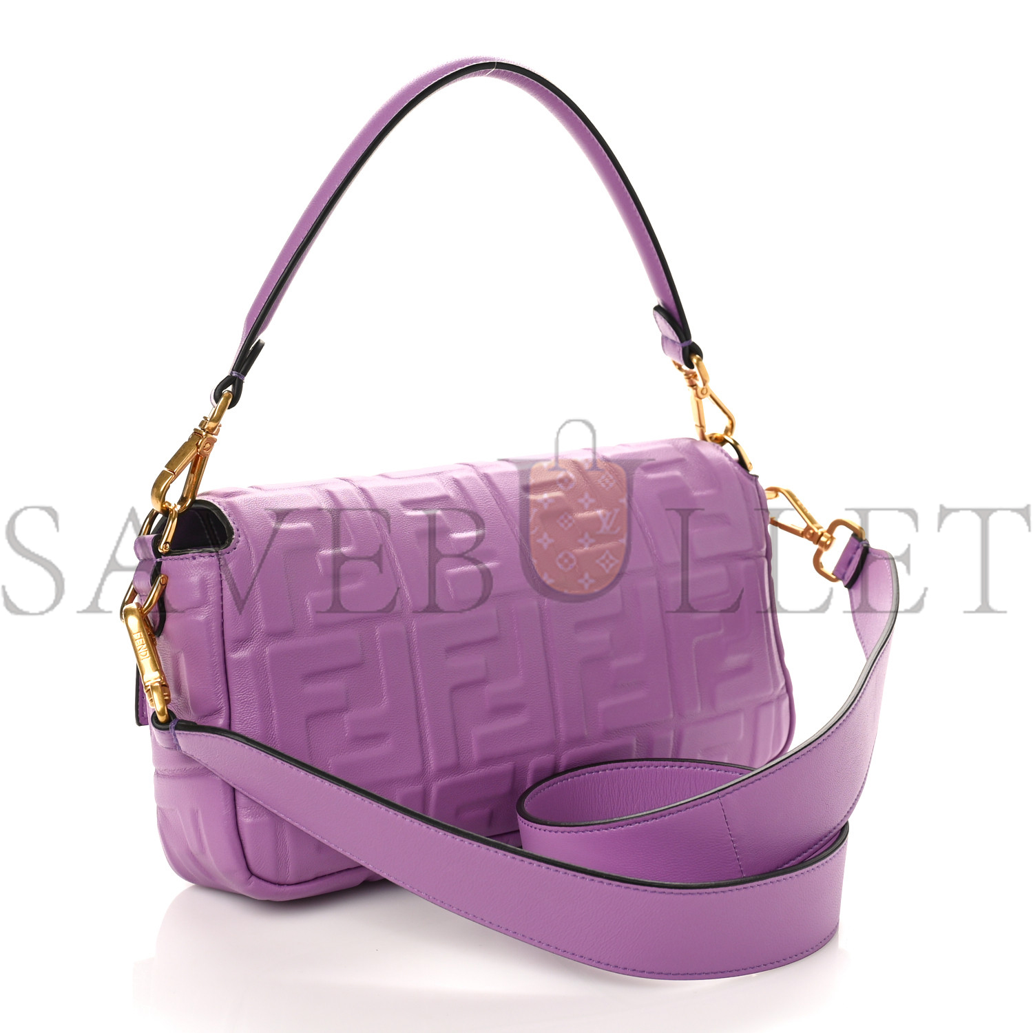 FENDI NAPPA FF 1974 EMBOSSED BAGUETTE AGAPANTO (26*14*6cm)