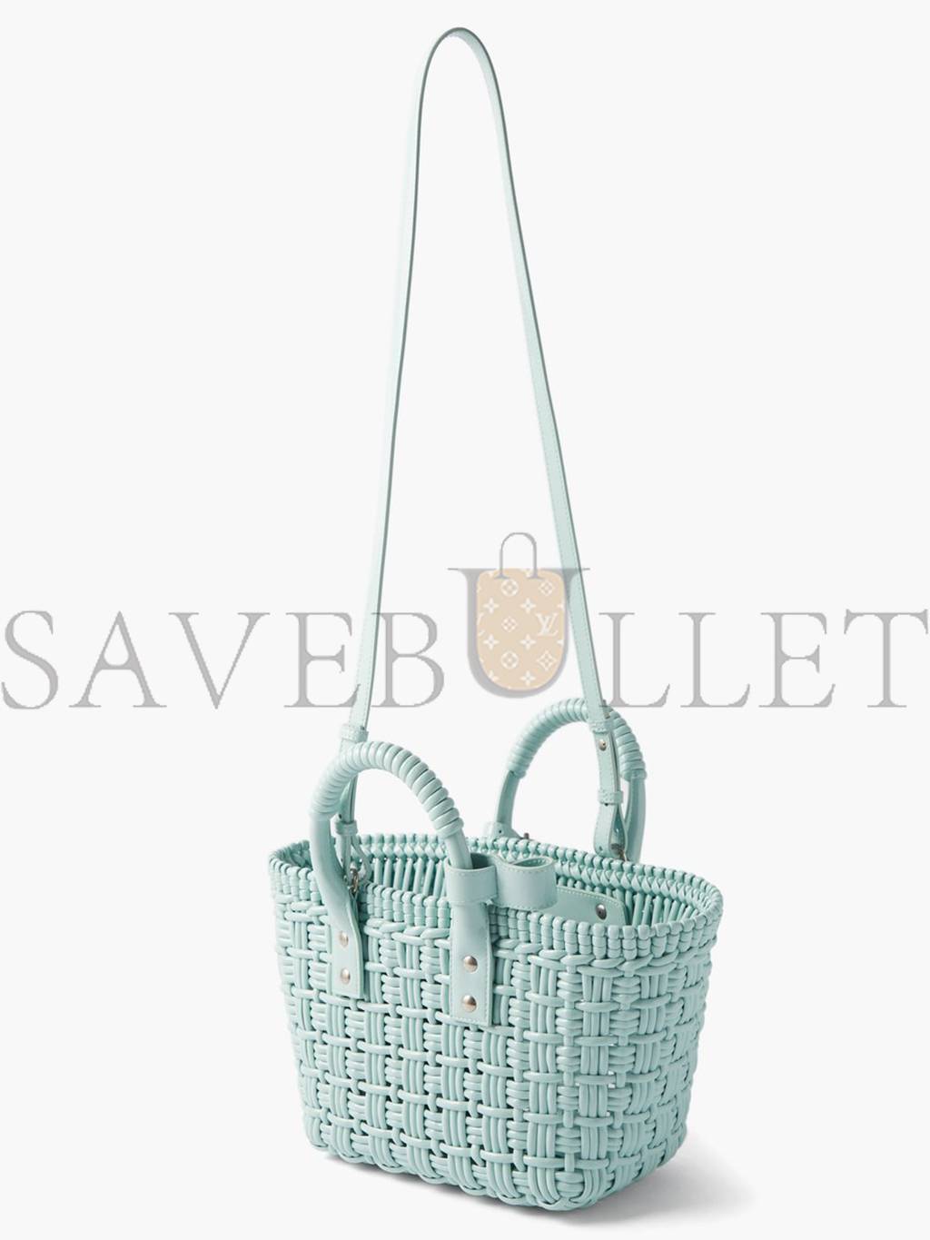 BALENCIAGA GREEN BISTRO XS WOVEN FAUX-LEATHER BASKET BAG MATCHESFASHION US (22*20*12.5cm)