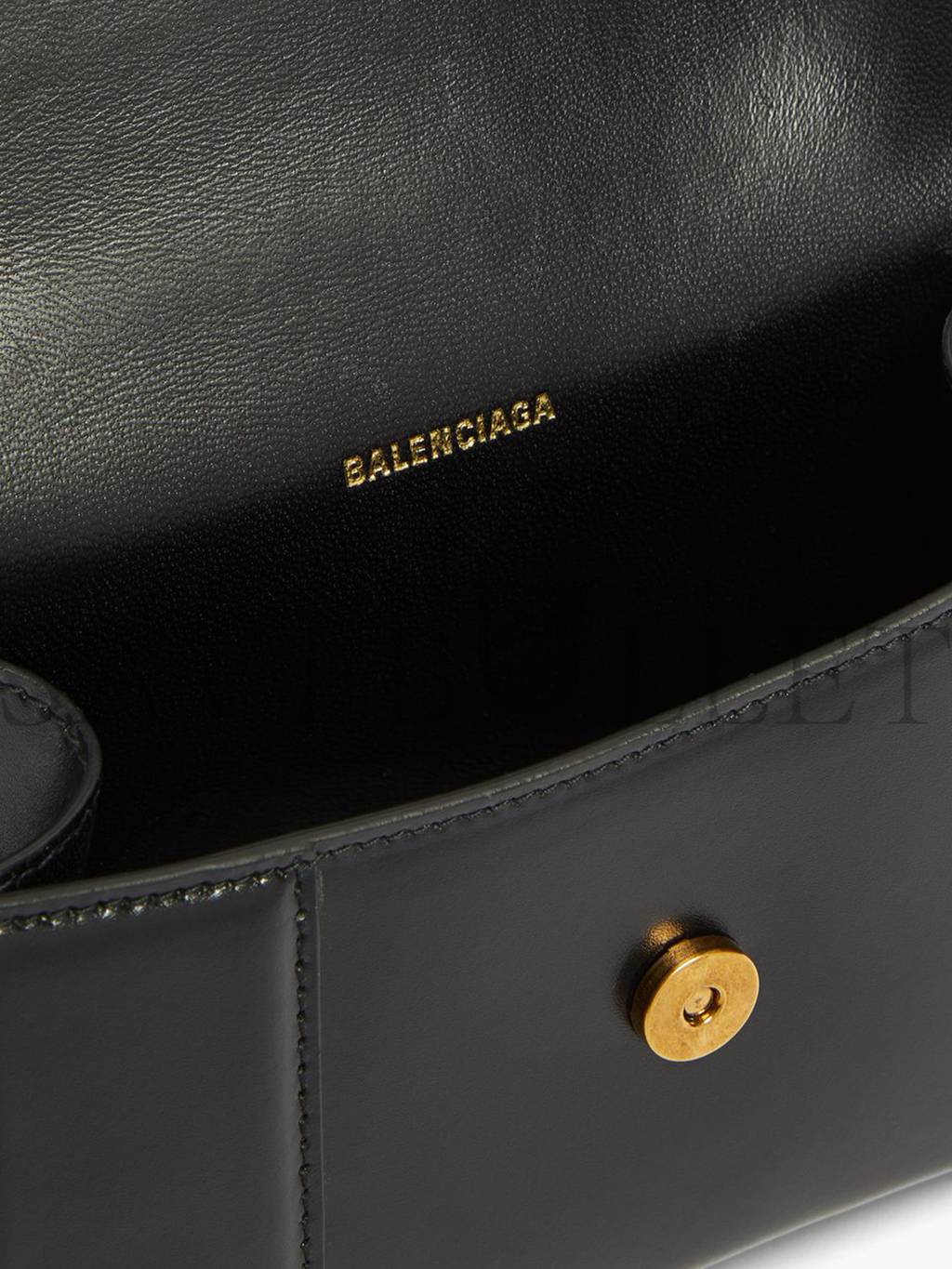 BALENCIAGA BLACK HOURGLASS XS LEATHER BAG  MATCHESFASHION US (19*12*6.6cm)