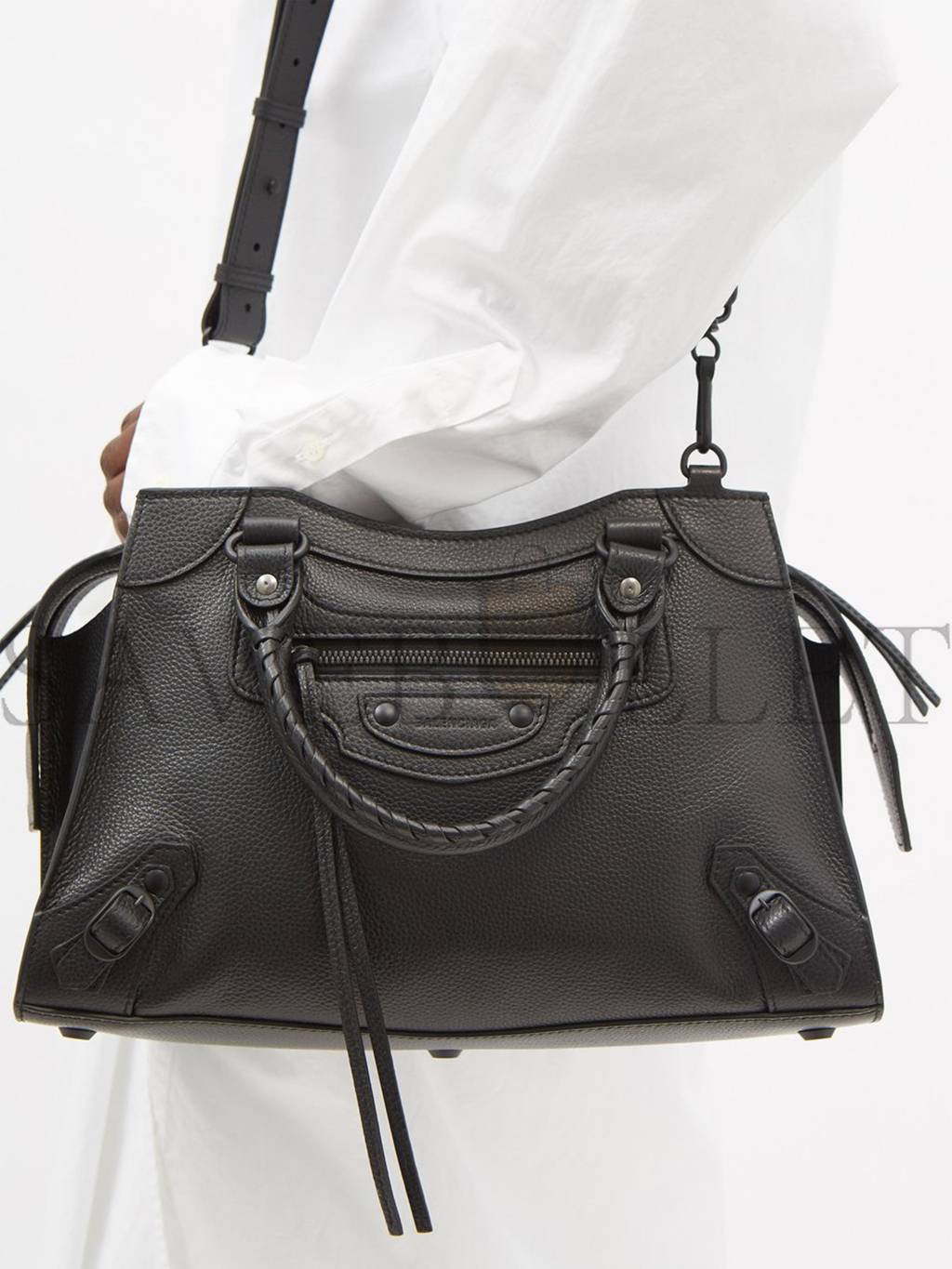 BALENCIAGA BLACK NEO CLASSIC CITY GRAINED-LEATHER BAG  MATCHESFASHION US (32.5*21*16.8cm)