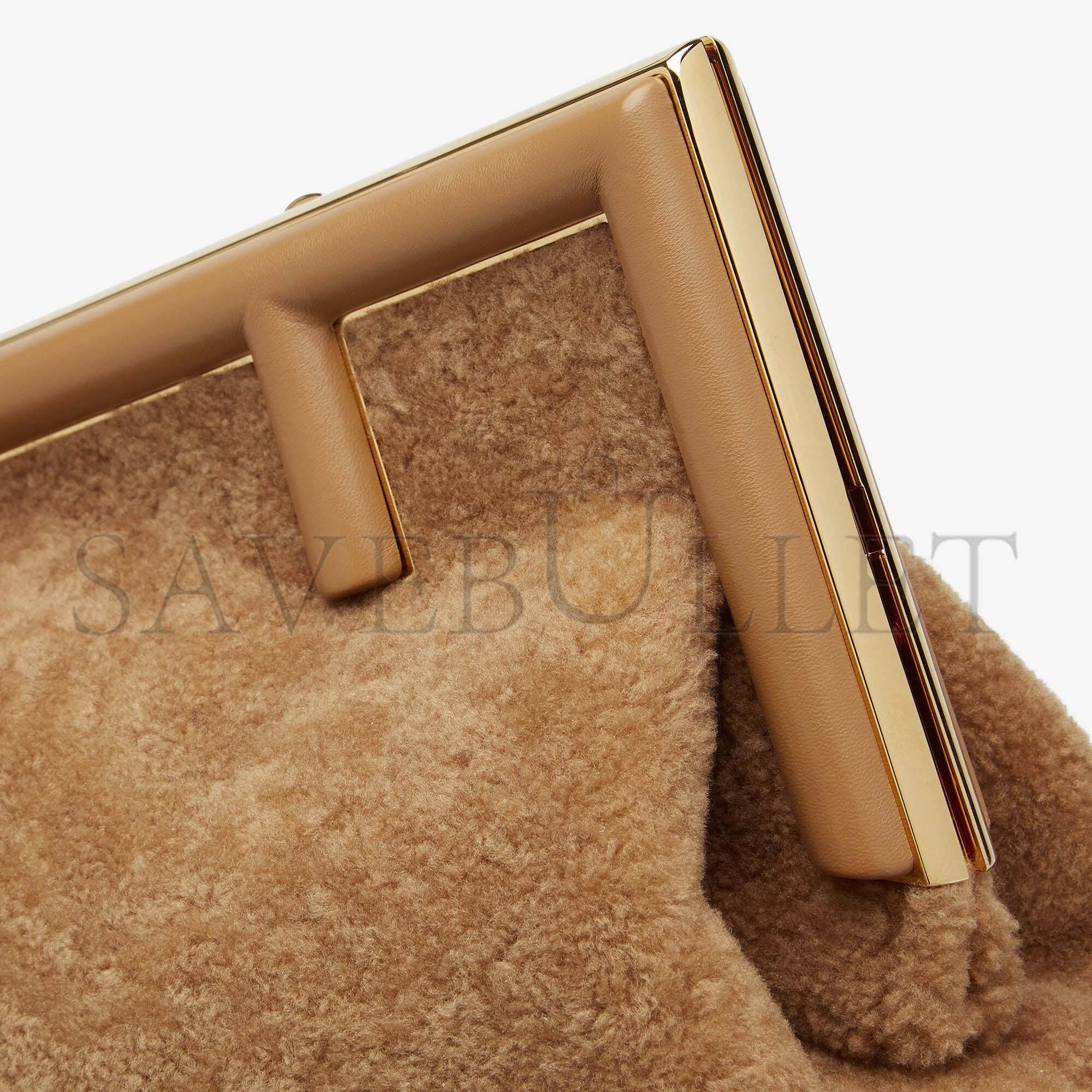 FENDI FIRST MEDIUM - BEIGE SHEEPSKIN BAG 8BP127AHNAF0J2D (32.5*23.5*15cm)