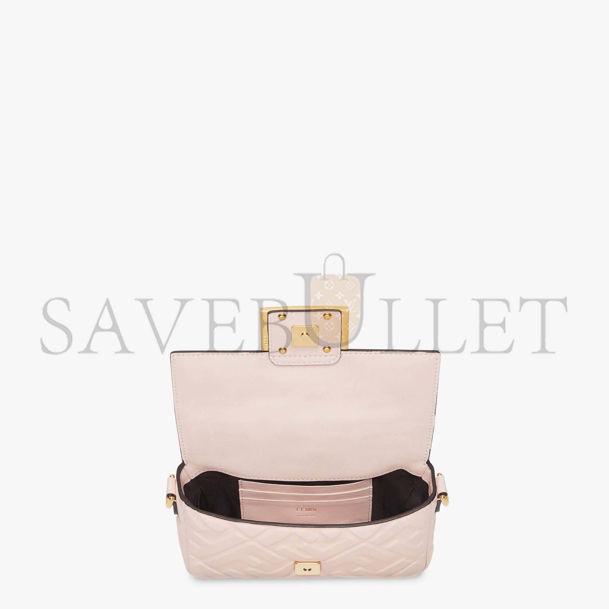 FENDI BAGUETTE MINI - PINK FF NAPPA LEATHER BAG 8BS017A72VF180X (19*11.5*4cm)