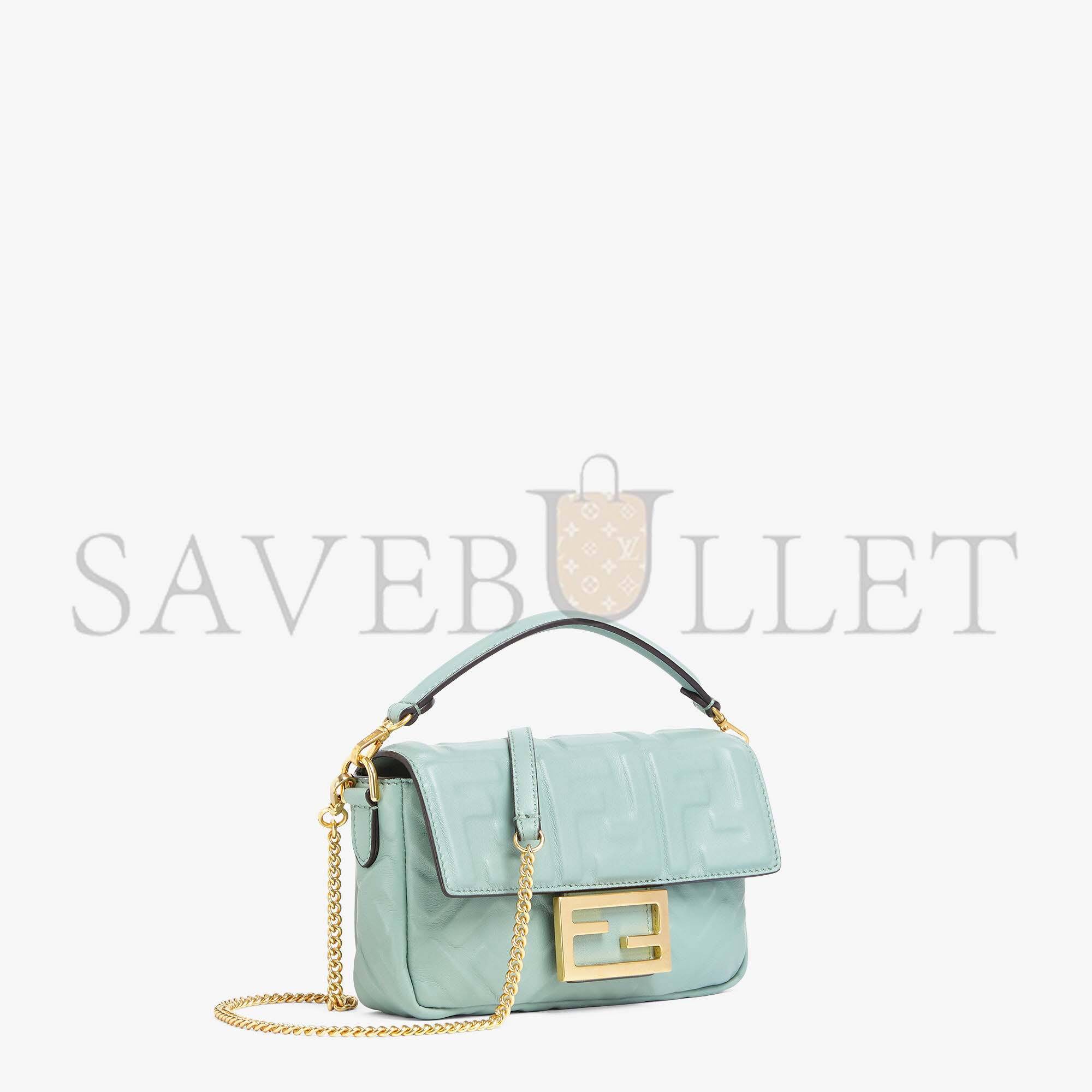 FENDI BAGUETTE MINI - MINT GREEN NAPPA LEATHER BAG 8BS017A72VF1IV6 (19*11.5*4cm)