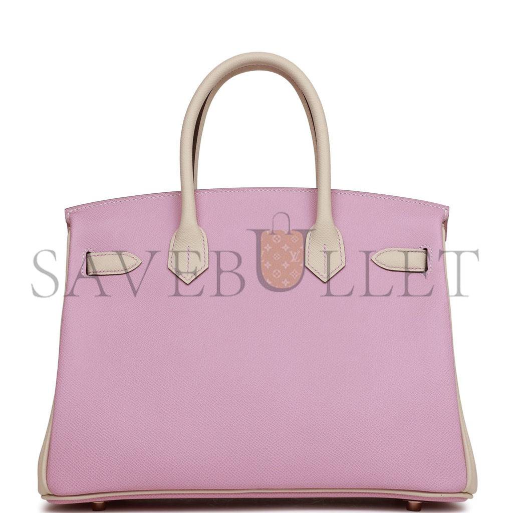 HERMES SPECIAL ORDER (HSS) BIRKIN 30 MAUVE SYLVESTRE AND CRAIE EPSOM ROSE GOLD HARDWARE ( 30cm*22*16cm)