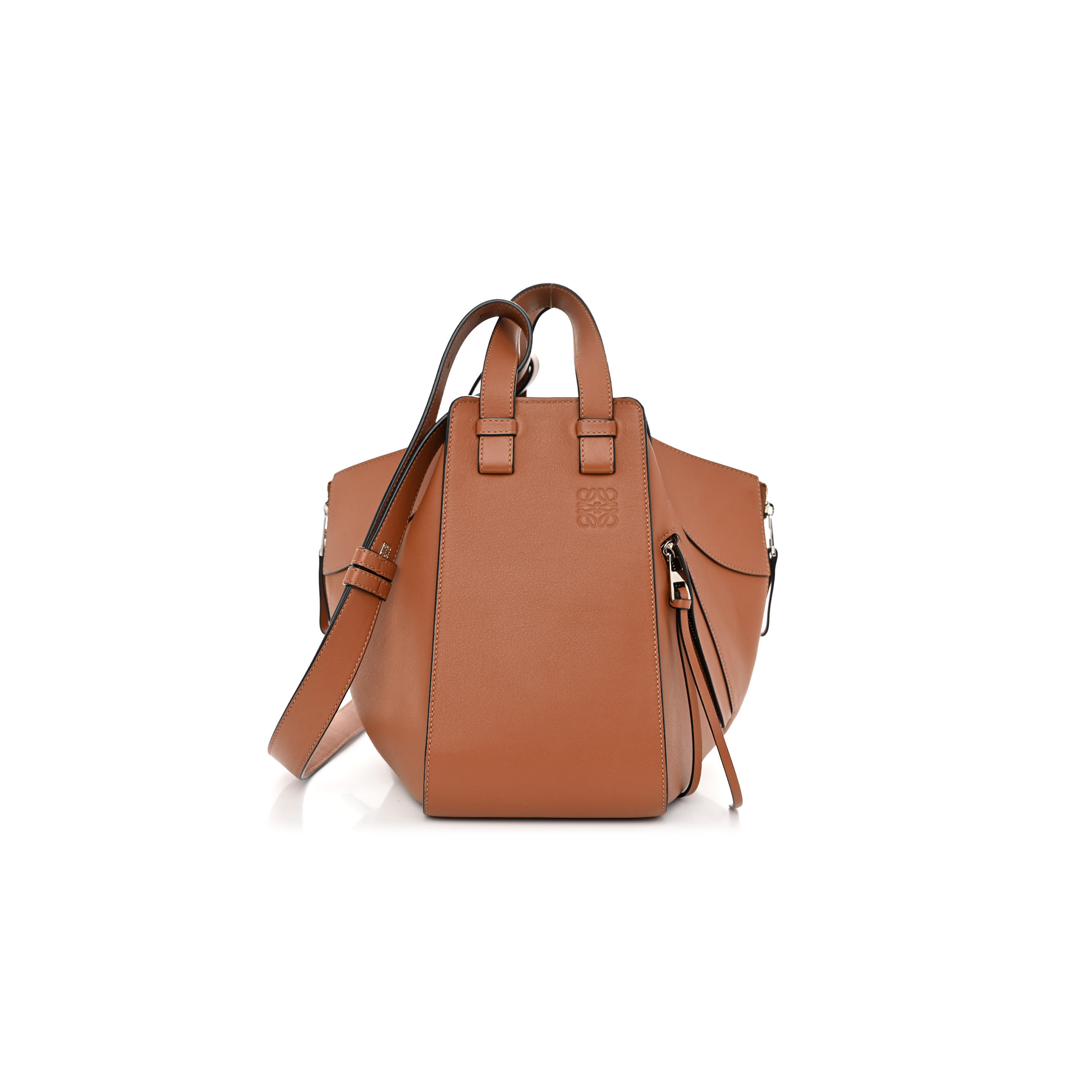 LOEWE CALFSKIN SMALL HAMMOCK SHOULDER BAG TAN (30*25*13.5)