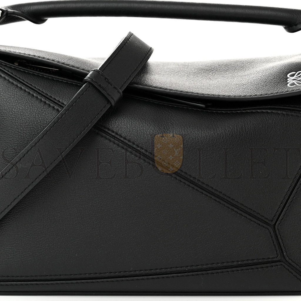 LOEWE CALFSKIN SMALL PUZZLE BAG BLACK (24*16.5*10.5cm)