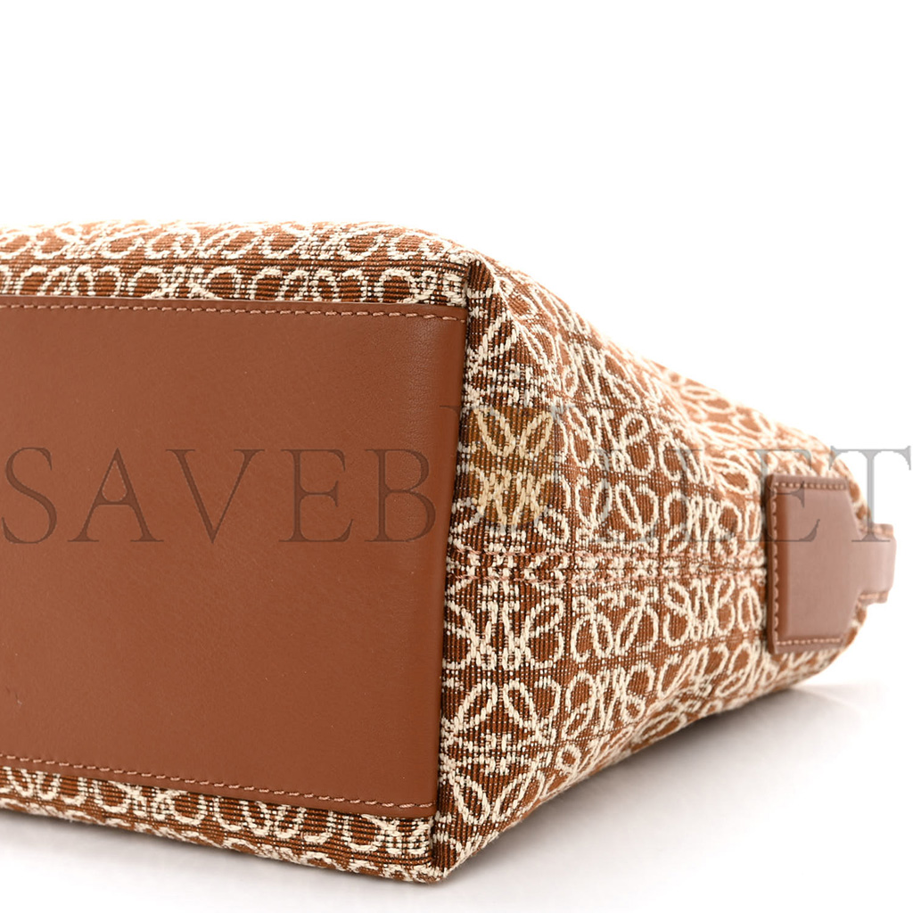 LOEWE JACQUARD ANAGRAM CALFSKIN SMALL CUBI BAG TAN PECAN (20*16*12cm)