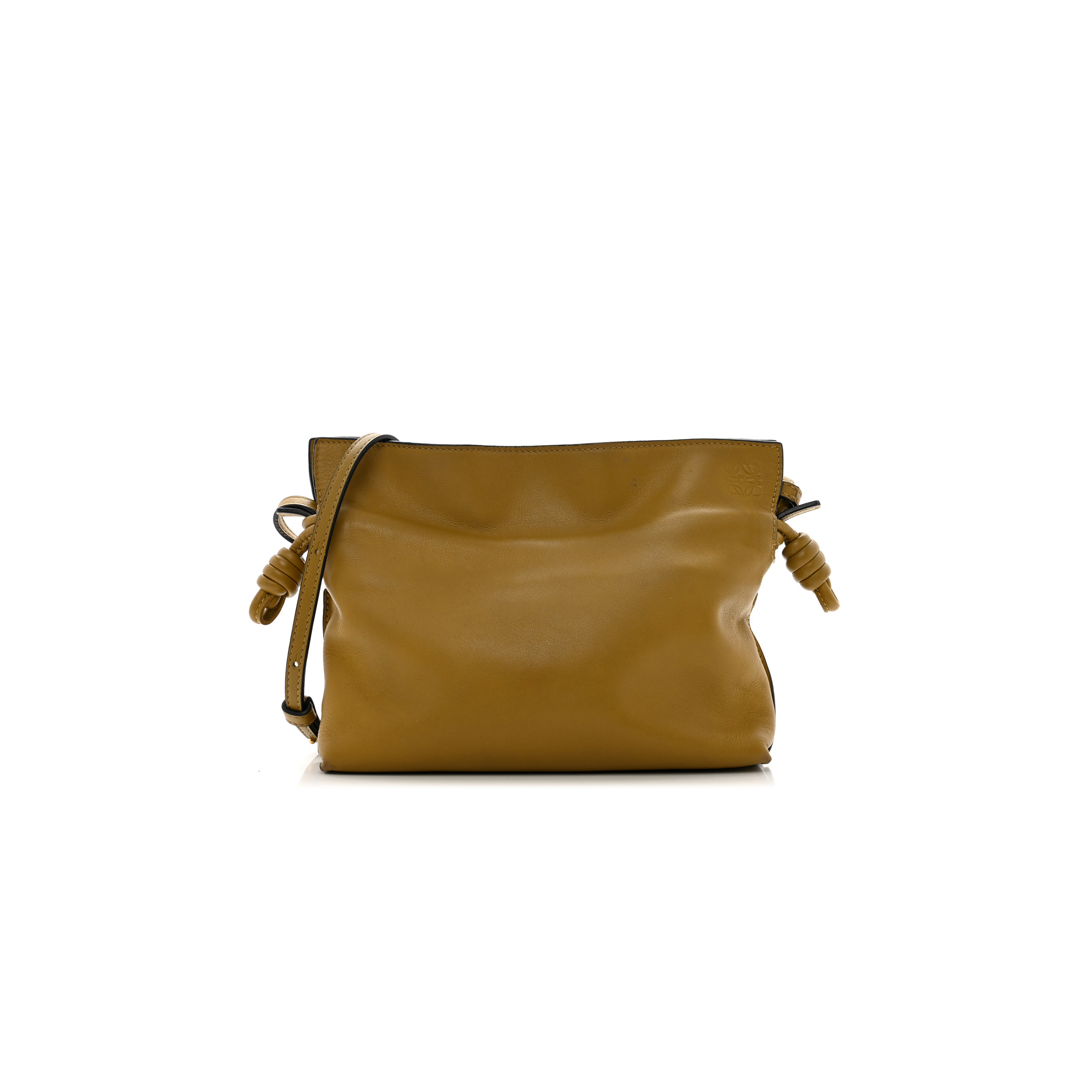 LOEWE CALFSKIN MINI FLAMENCO KNOT CLUTCH OCHRE (22*19*7cm)