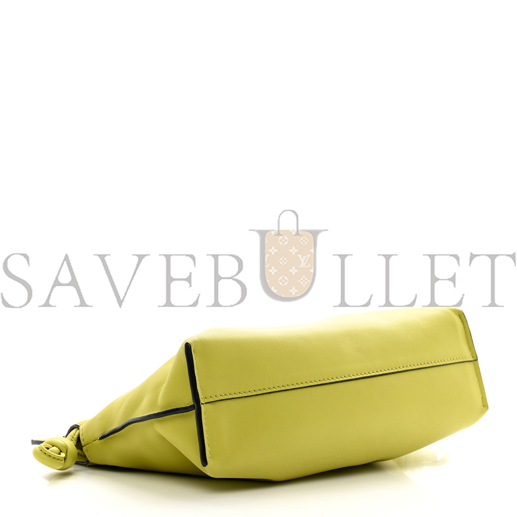 LOEWE CALFSKIN MINI FLAMENCO KNOT CLUTCH LIME YELLOW (23*18*7cm)