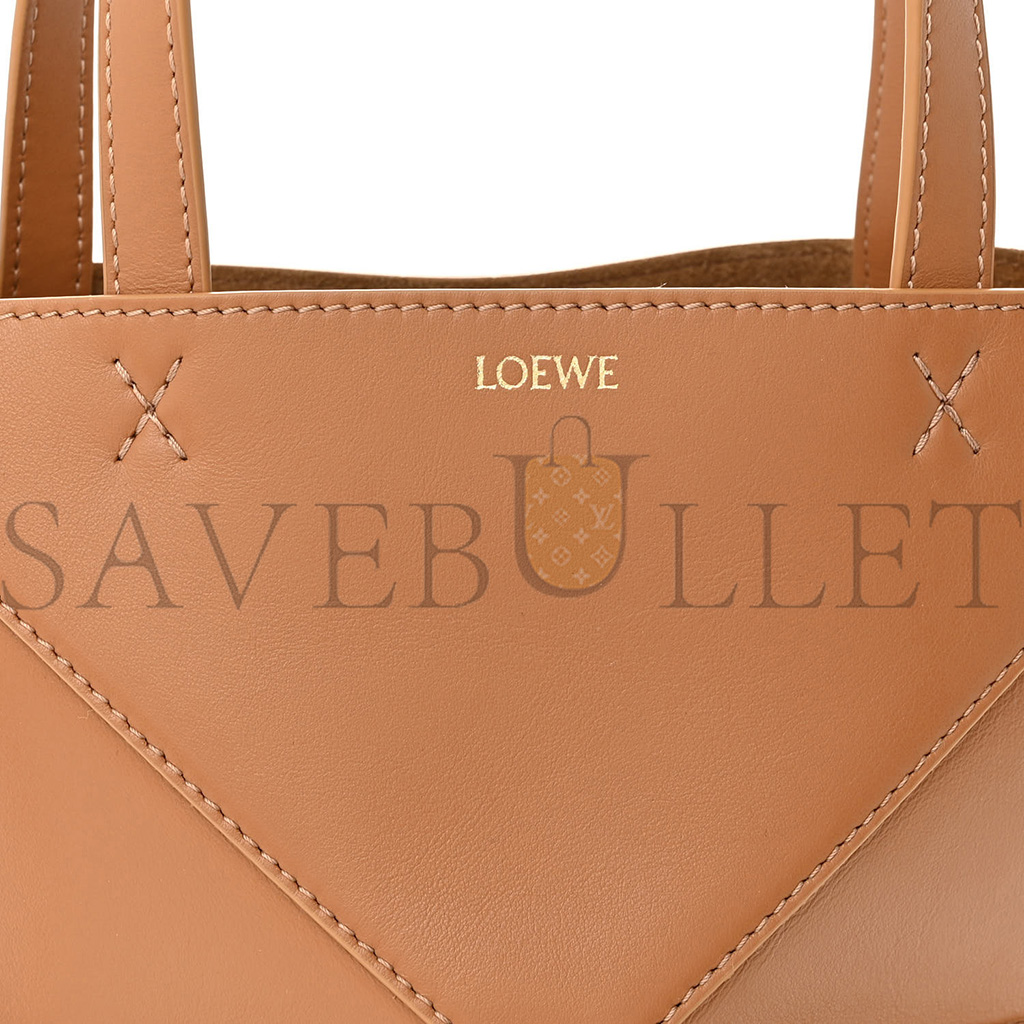 LOEWE SHINY CALFSKIN MINI PUZZLE FOLD TOTE WARM DESERT (20*16*10cm)