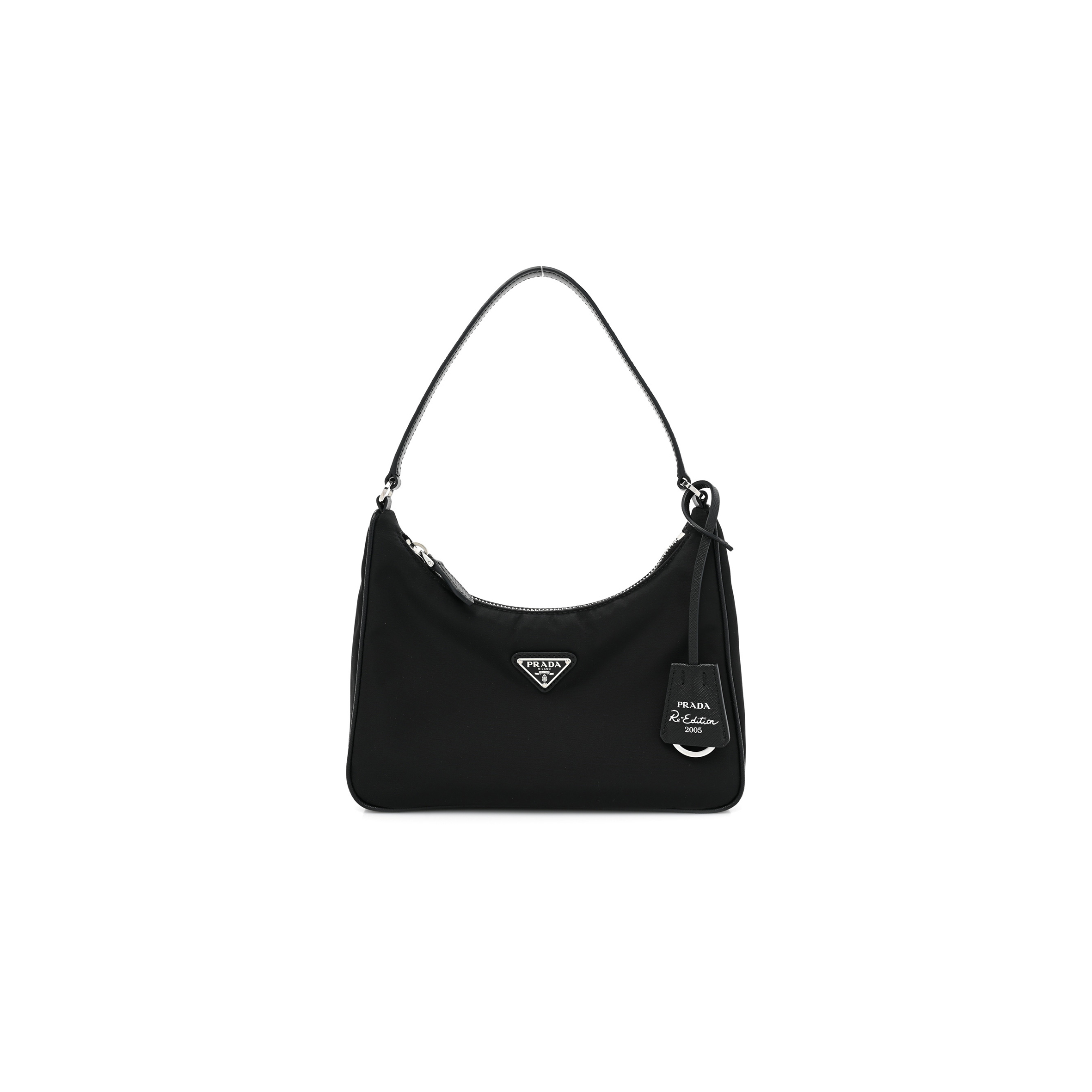 PRADA TESSUTO NYLON SAFFIANO MINI RE-EDITION 2005 BAG BLACK (23*14*8cm)