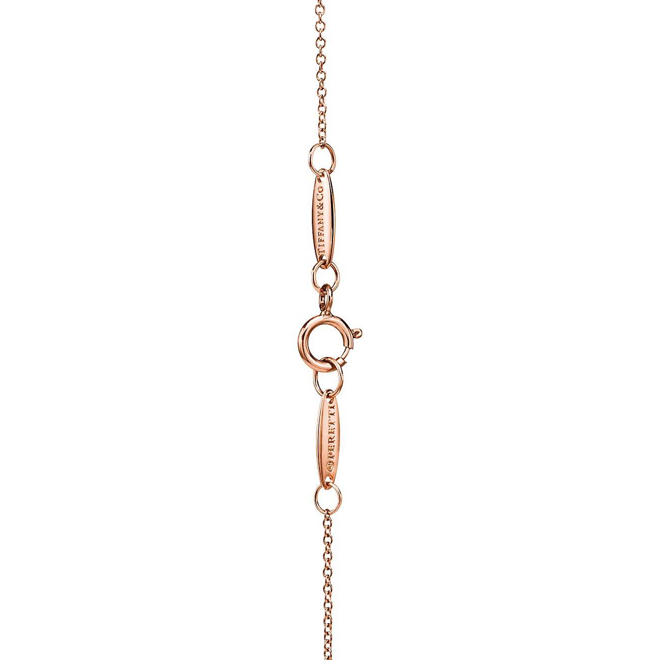 TIFFANY ELSA PERETTI® BEAN® DESIGN PENDANT IN ROSE GOLD WITH PAVÉ DIAMONDS, 6.5 MM