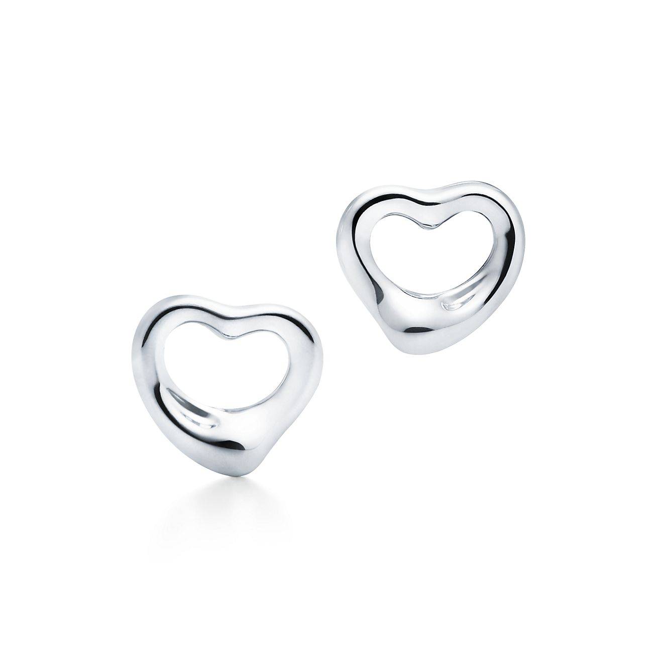 TIFFANY  ELSA PERETTI® OPEN HEART STUD EARRINGS IN SILVER, 11 MM