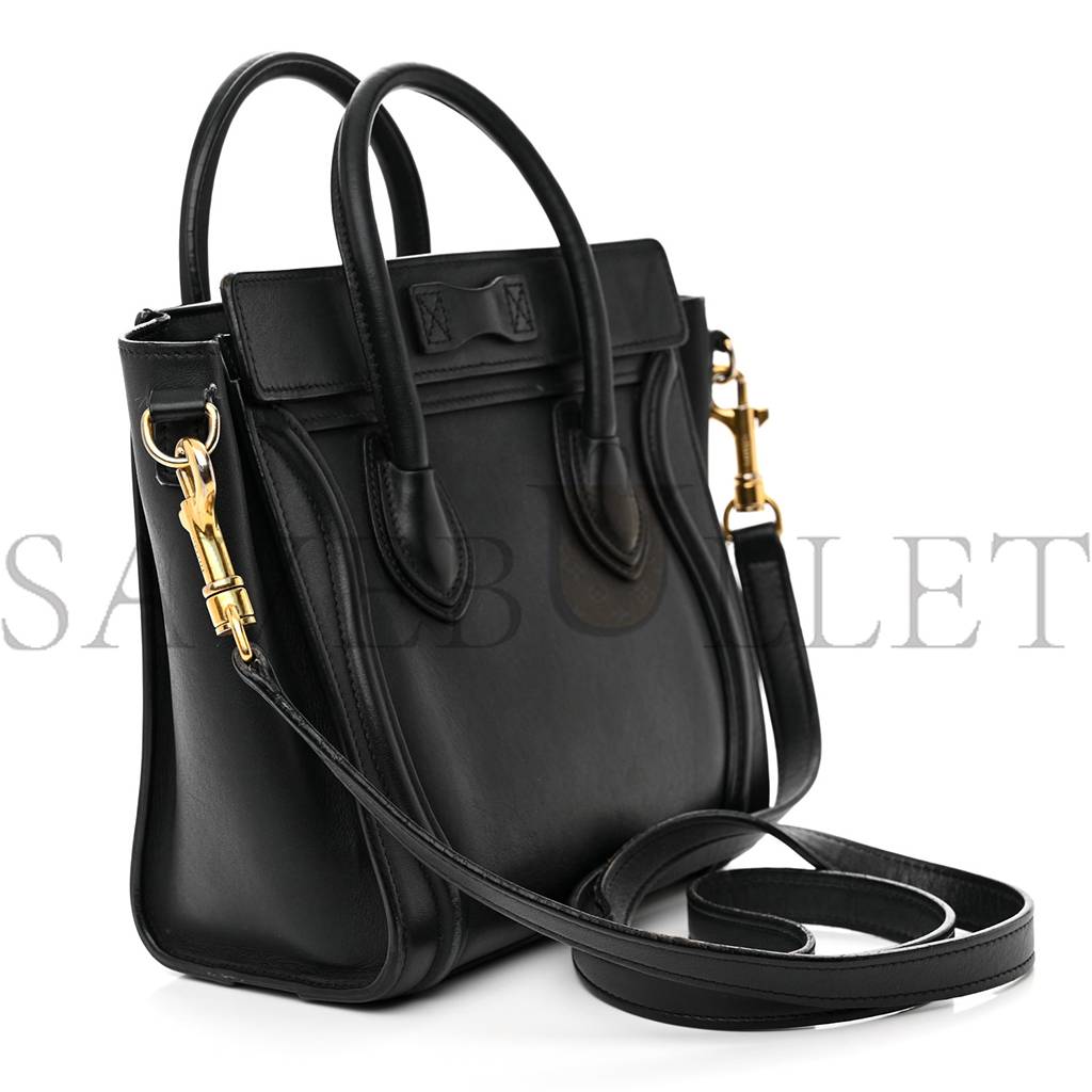 CELINE SMOOTH CALFSKIN NANO LUGGAGE BLACK (20*20*10cm)