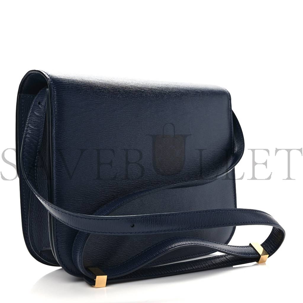 CELINE LIEGE CALFSKIN MEDIUM CLASSIC BOX FLAP BAG DARK BLUE (23*18*6cm)