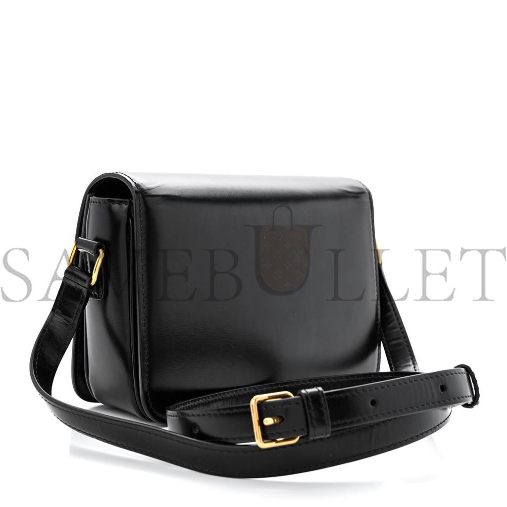 CELINE SHINY CALFSKIN TEEN TRIOMPHE BLACK (18*13*7cm)