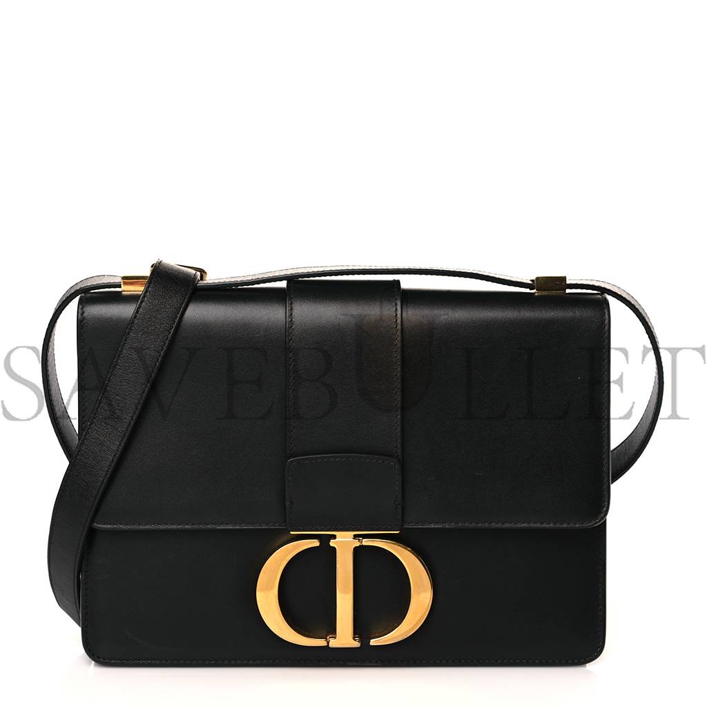 DIOR SMOOTH CALFSKIN 30 MONTAIGNE FLAP BAG BLACK (23*18*4.4cm)