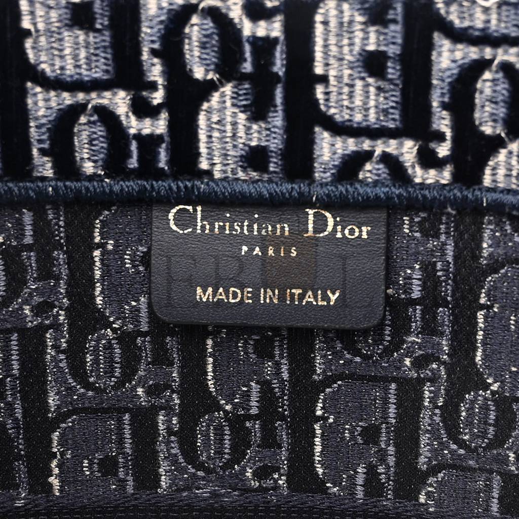 DIOR OBLIQUE VELVET MEDIUM BOOK TOTE BLUE MULTICOLOR (36*27*16.5cm)