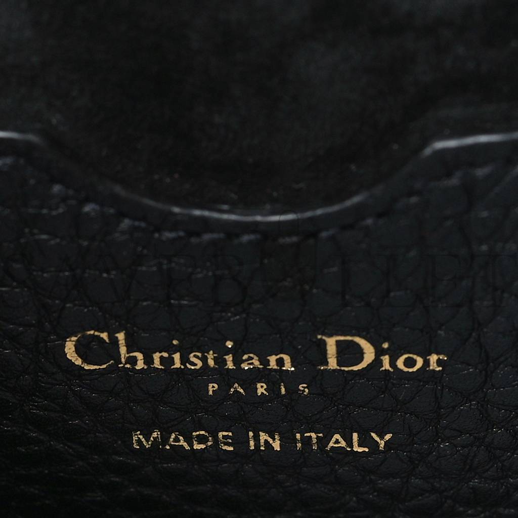 DIOR GRAINED CALFSKIN LARGE BOBBY FLAP BLACK (26*20*8.9cm)