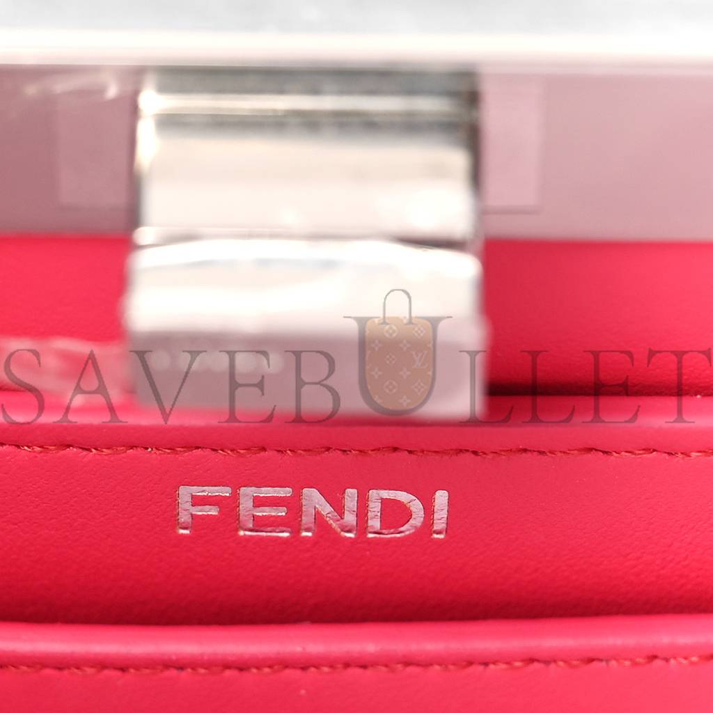 FENDI SHINY NAPPA PETITE PEEKABOO I SEE U SATCHEL LAMPONE (20*15*10cm)