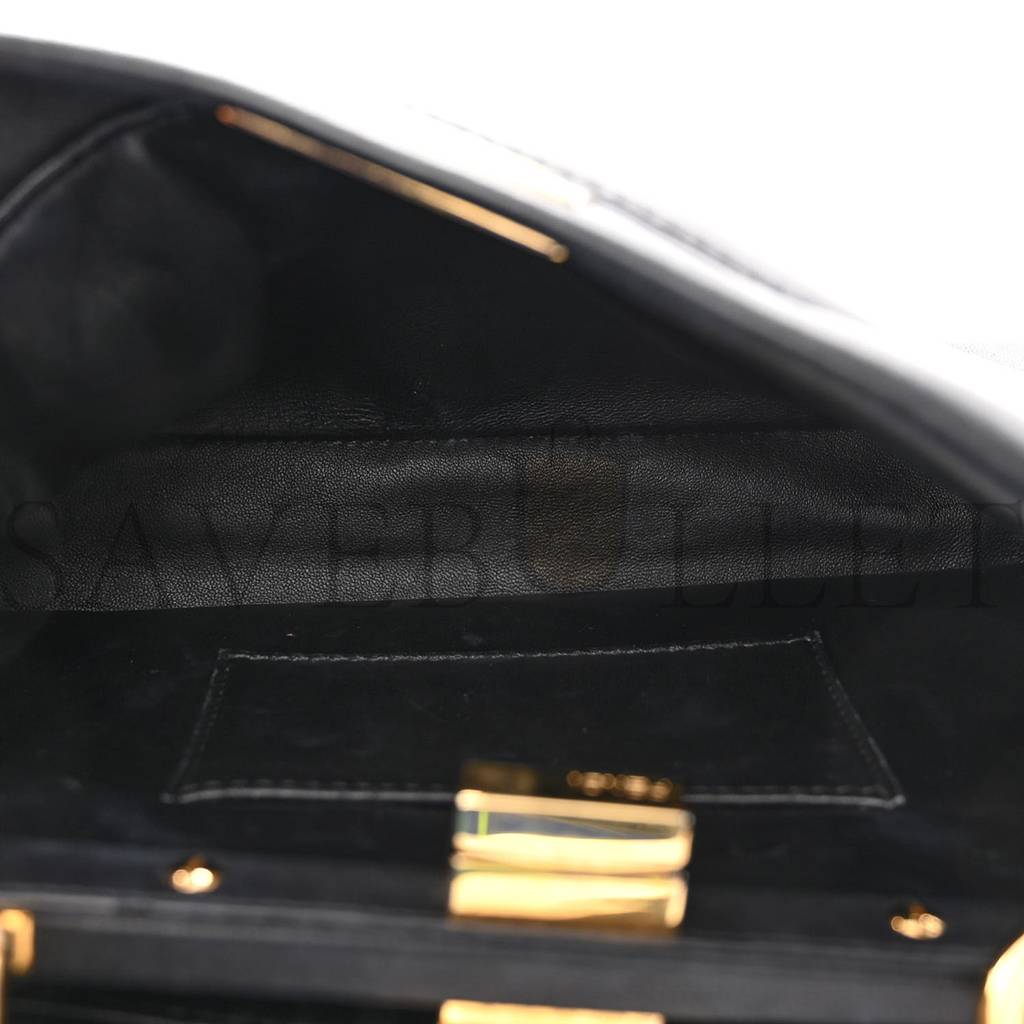 FENDI NAPPA MINI PEEKABOO ICONIC SATCHEL BLACK (23*17*11cm)