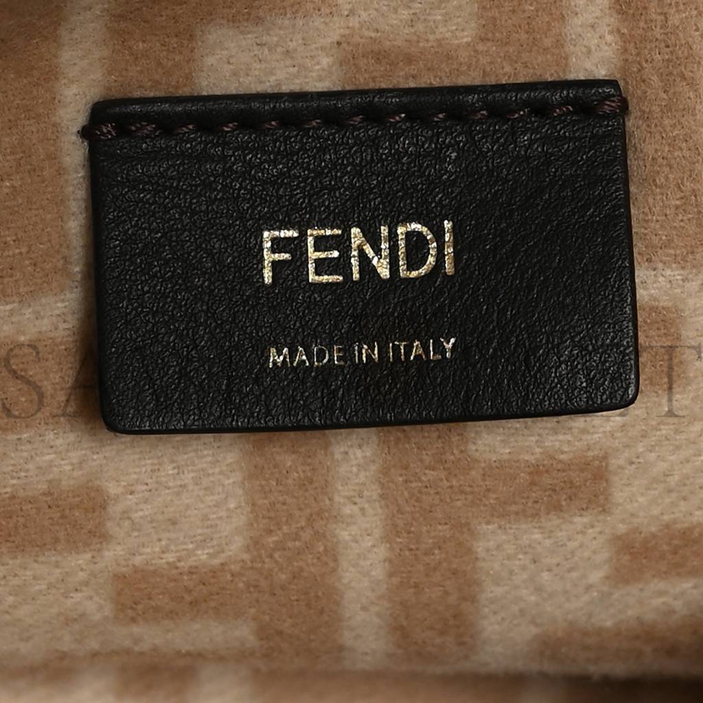 FENDI WOOL VITELLO KING SETA FF 1974 MEDIUM PEEKABOO X-TOTE BEIGE CAMMELLO SAND (41*29*15cm)